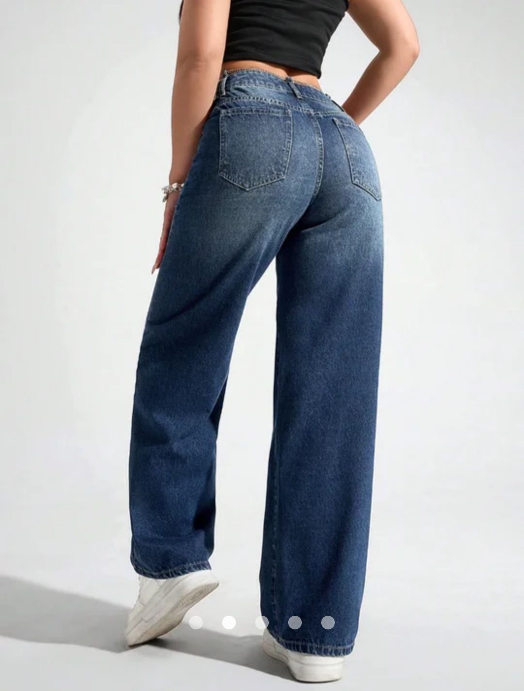 Contrast Stitching Straight leg Jeans // Dark Wash