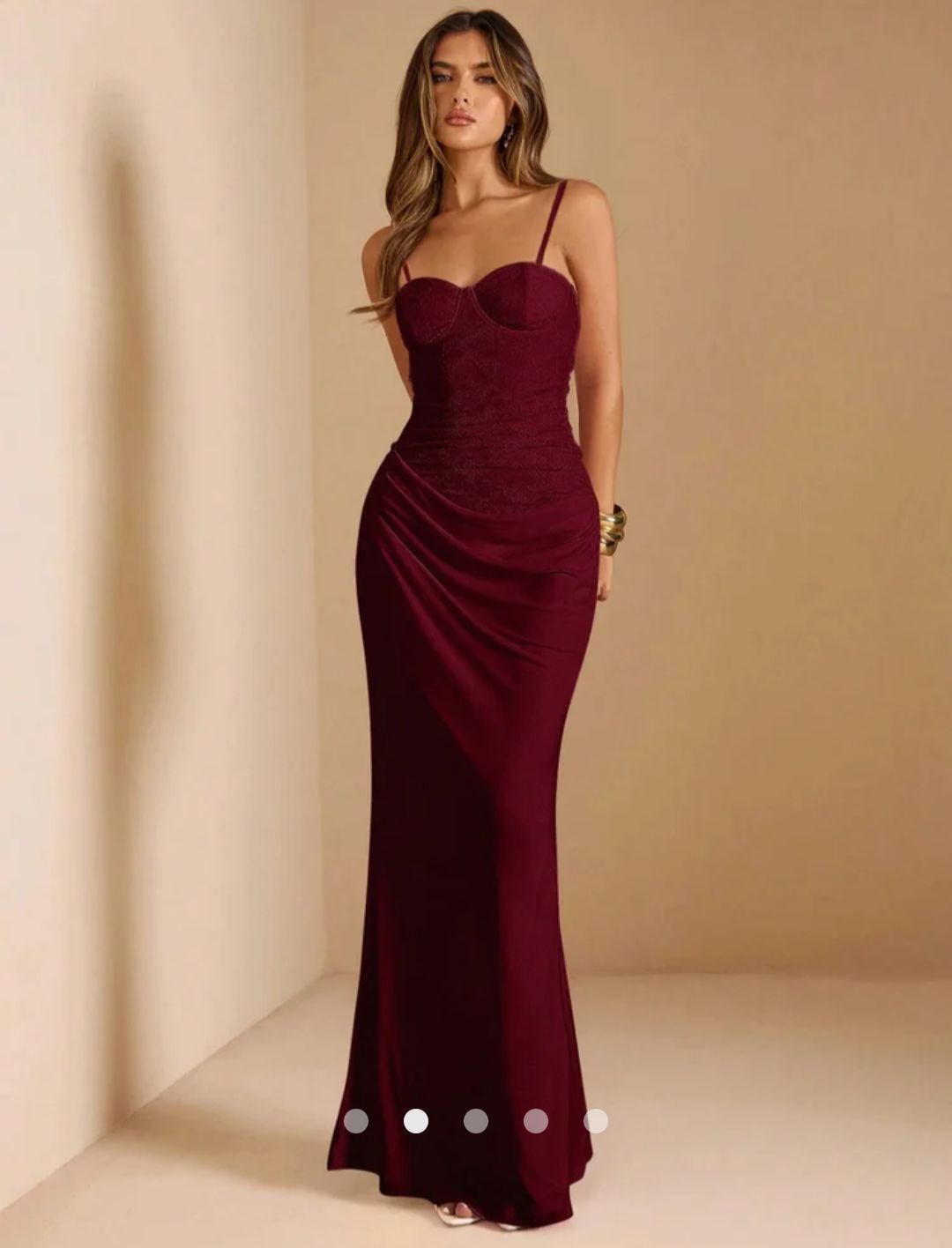 Gathered Slip Dress // Burgundy