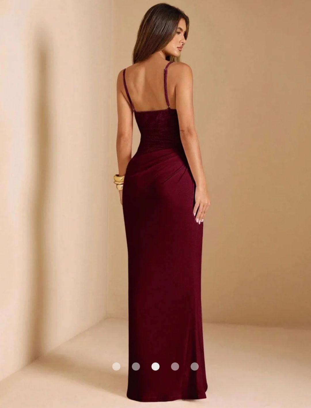 Gathered Slip Dress // Burgundy