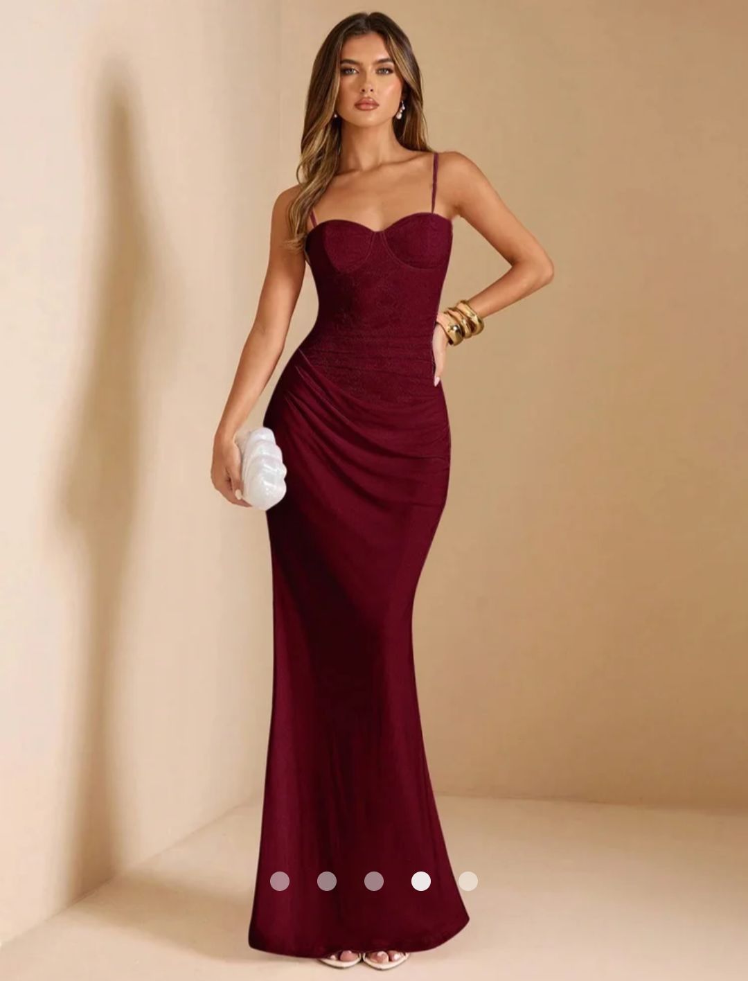 Gathered Slip Dress // Burgundy