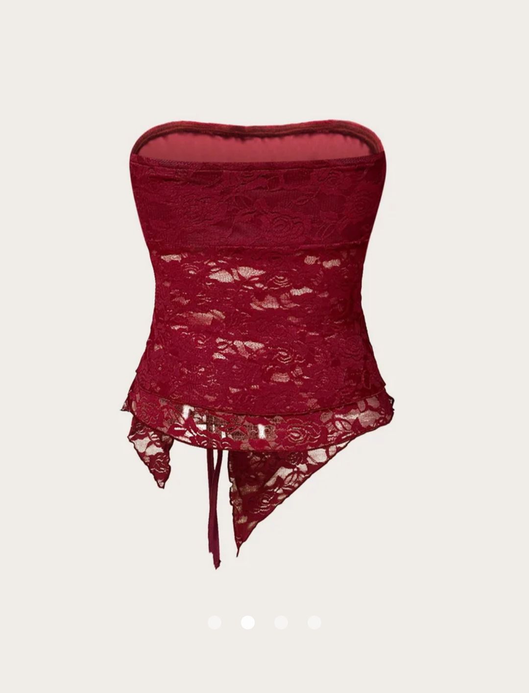 Lace Drawstring Tube Top // Burgundy