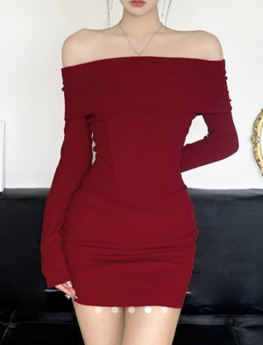 Corset Bodycon Dress // Burgundy