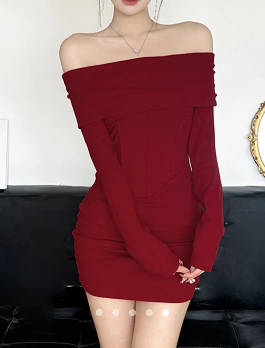 Corset Bodycon Dress // Burgundy