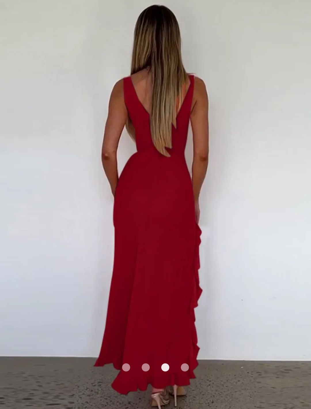 Ruffle Bodycon Dress 002 // Red