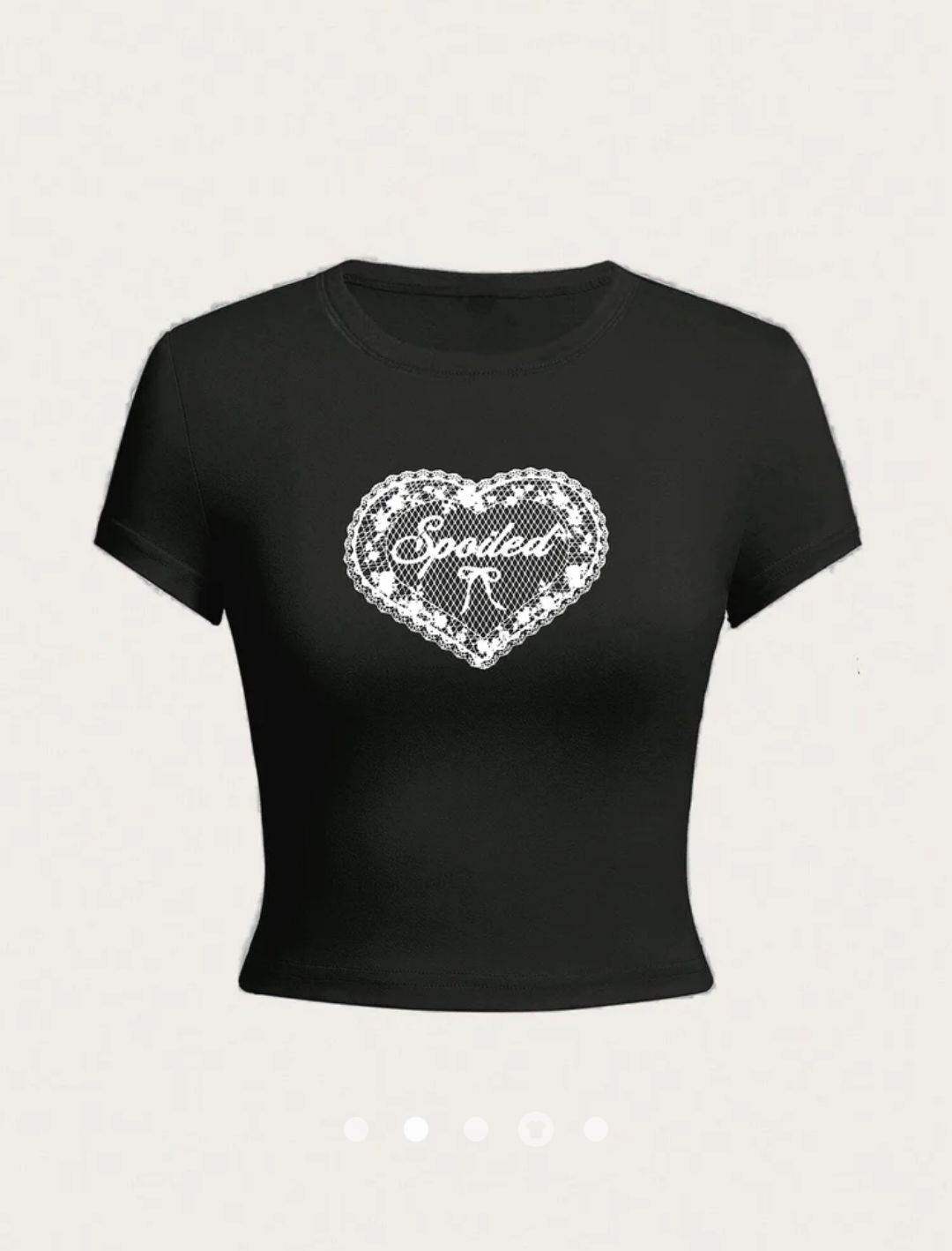 Heart Printed Pullover T-Shirt // Black