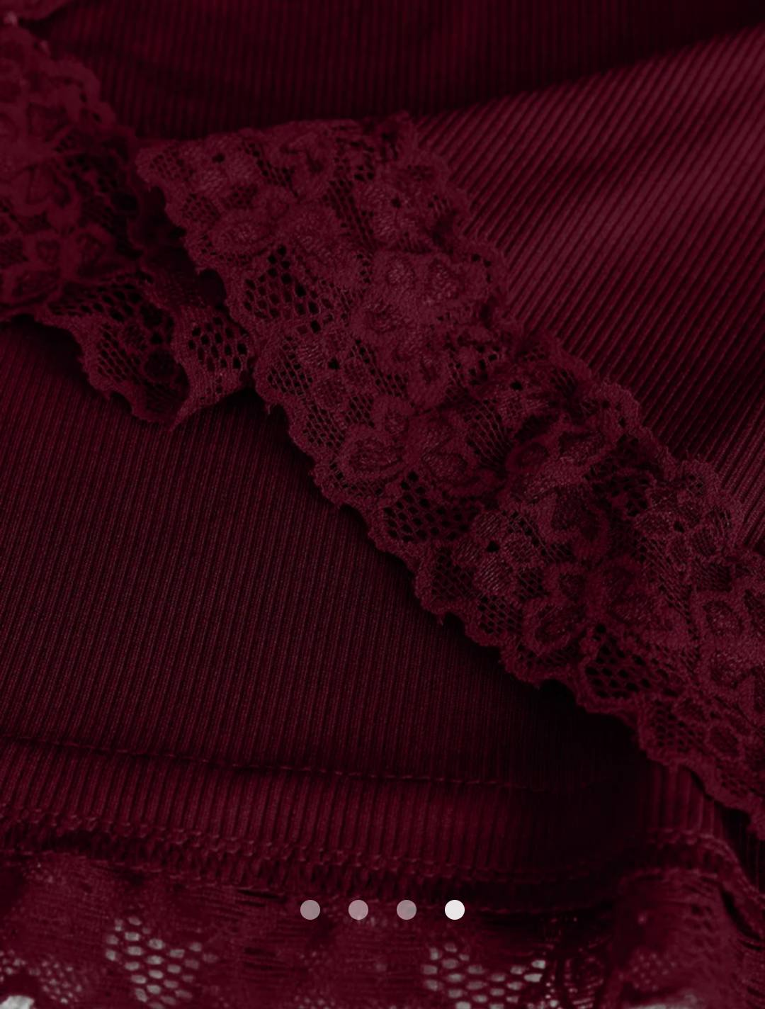 Lace -Trimmed Wrap Top // Burgundy