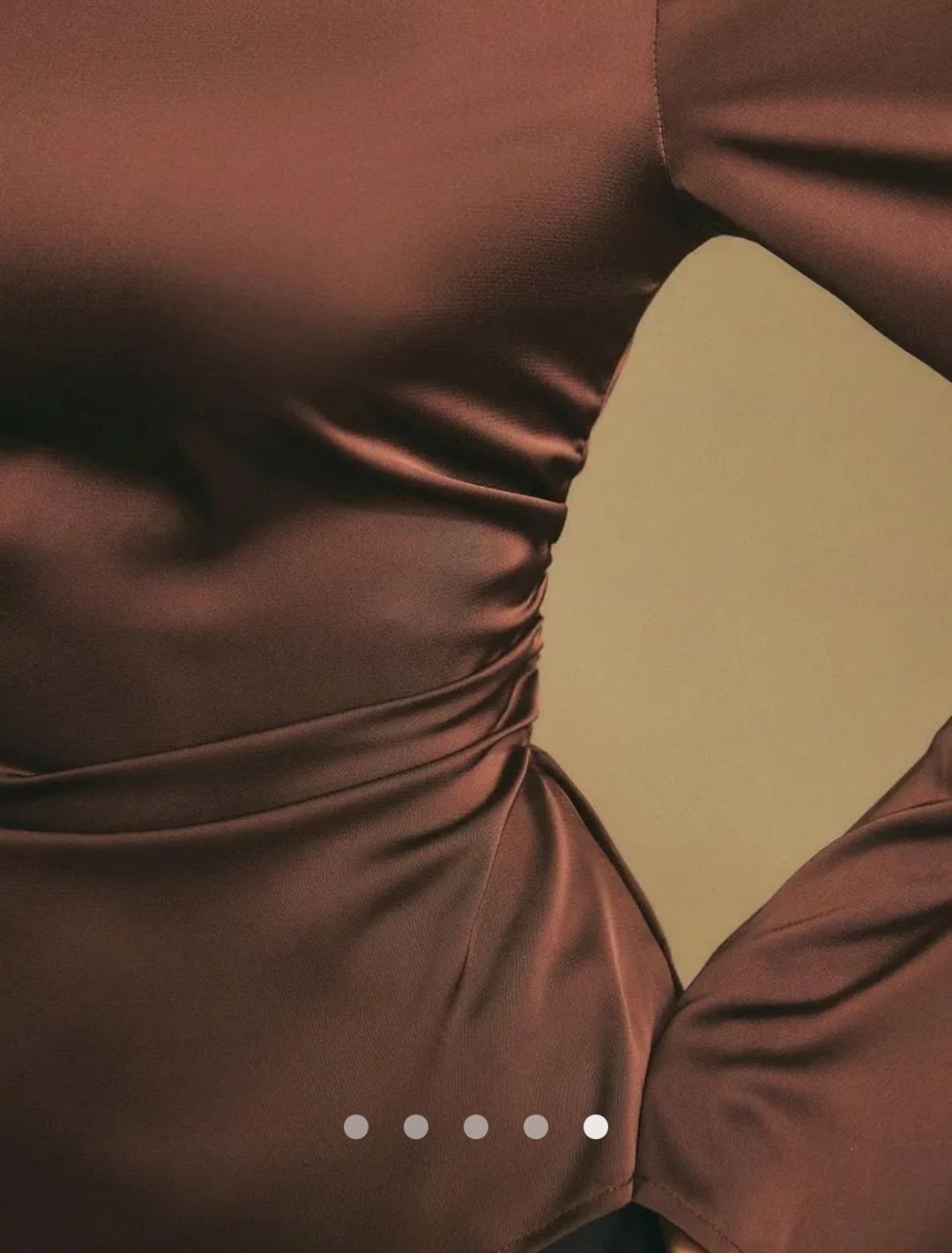 Gathered Satin Top // Chocolate