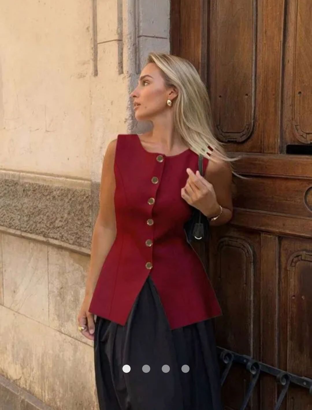 Button Tank Top // Red