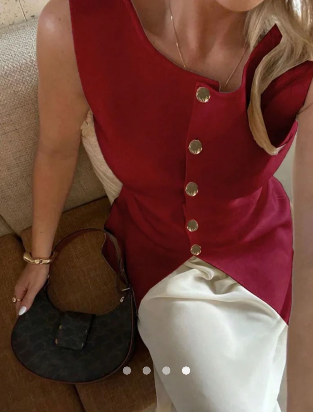 Button Tank Top // Red