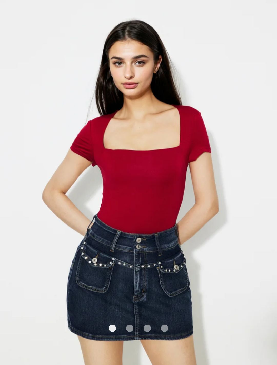 Square Neck Top // Burgundy