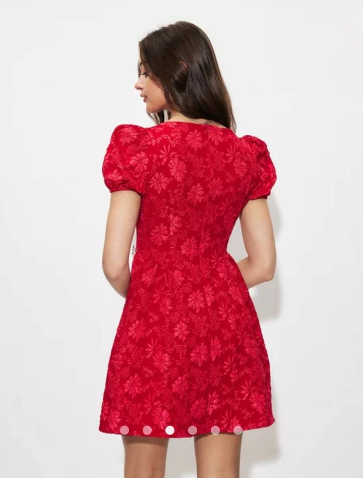 Beaded A-Line Dress // Red