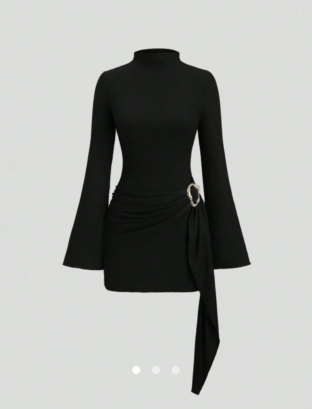 Draped Bodycon Dress // Black