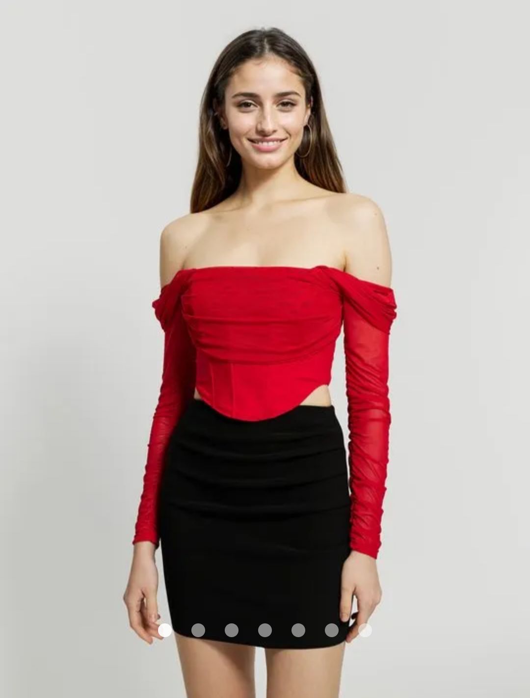 Mesh Corset Top // Red