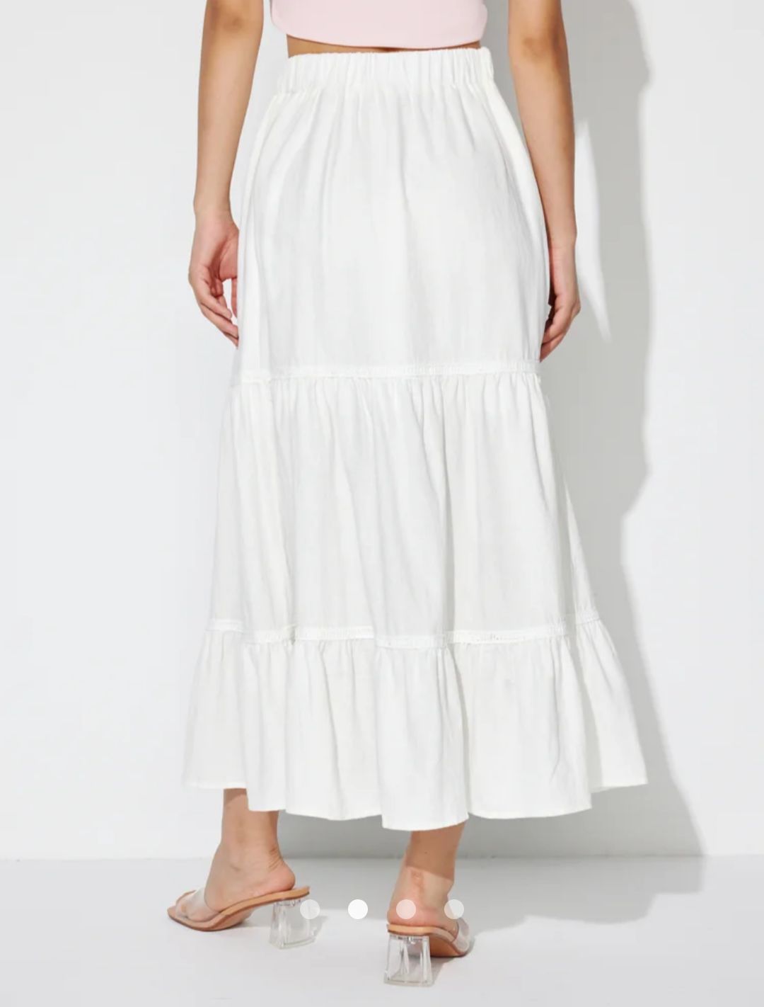 Solid Tiered Skirt // White