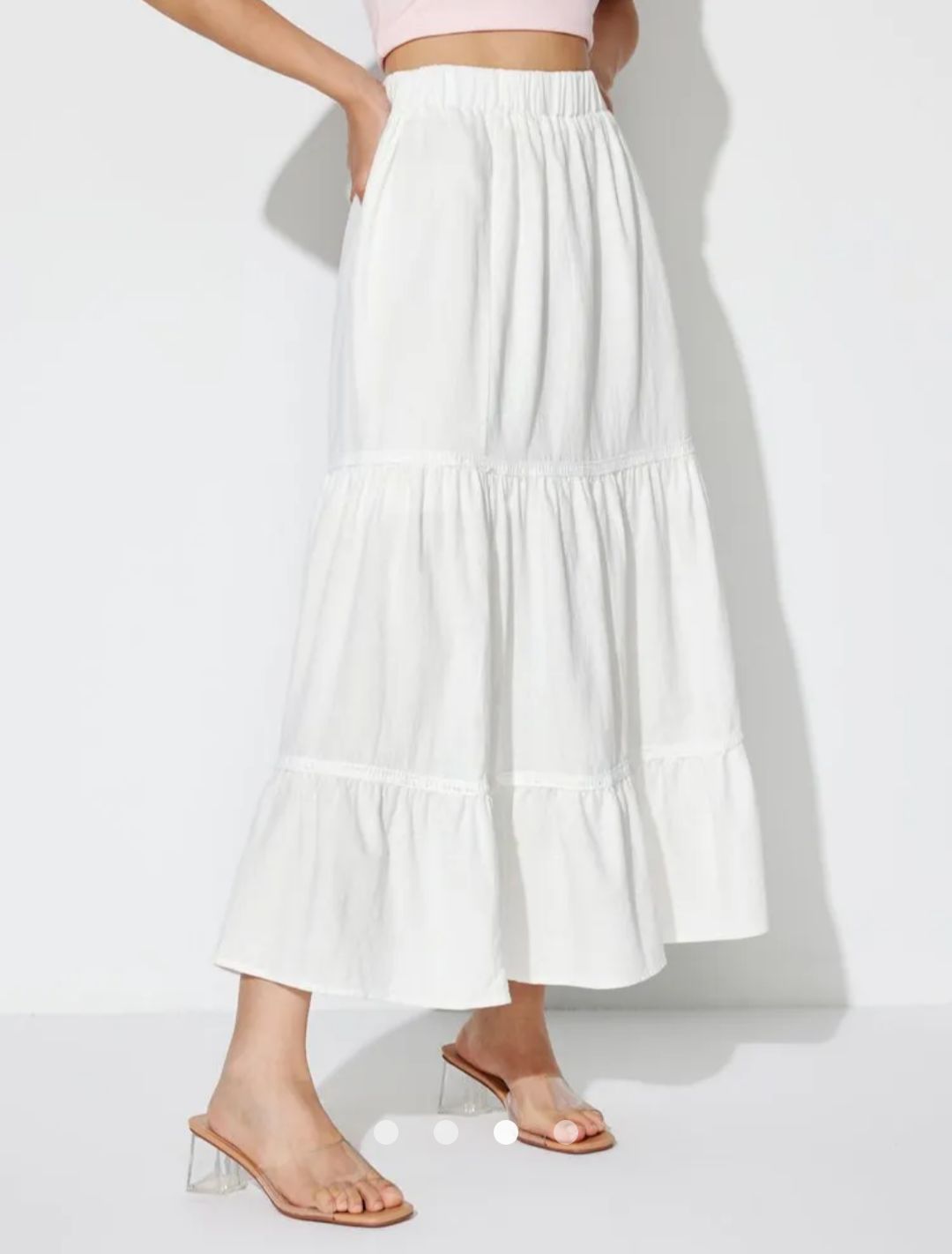 Solid Tiered Skirt // White