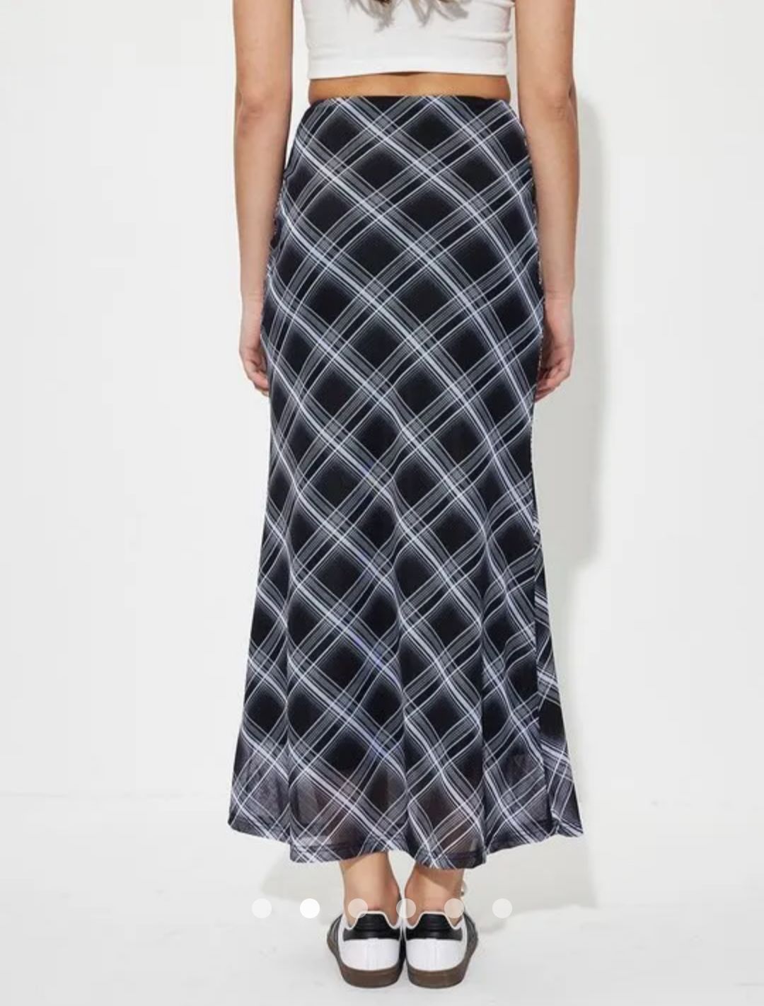 Plaid Straight Skirt // Blue