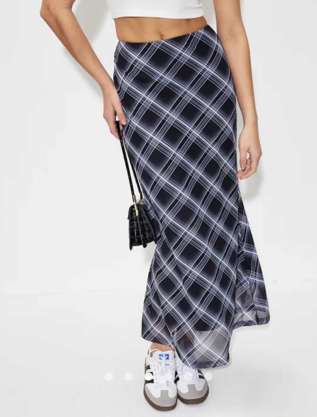 Plaid Straight Skirt // Blue