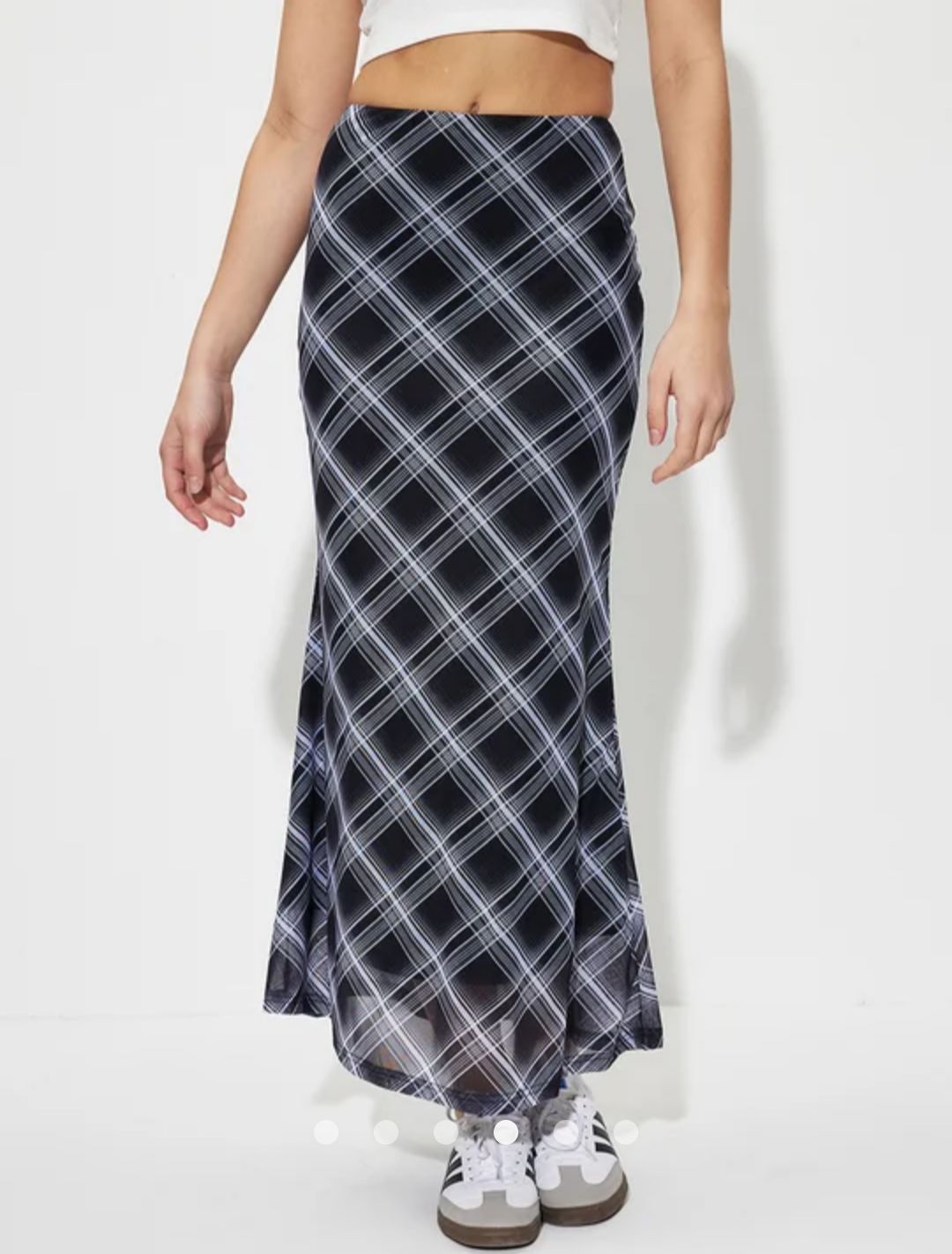 Plaid Straight Skirt // Blue