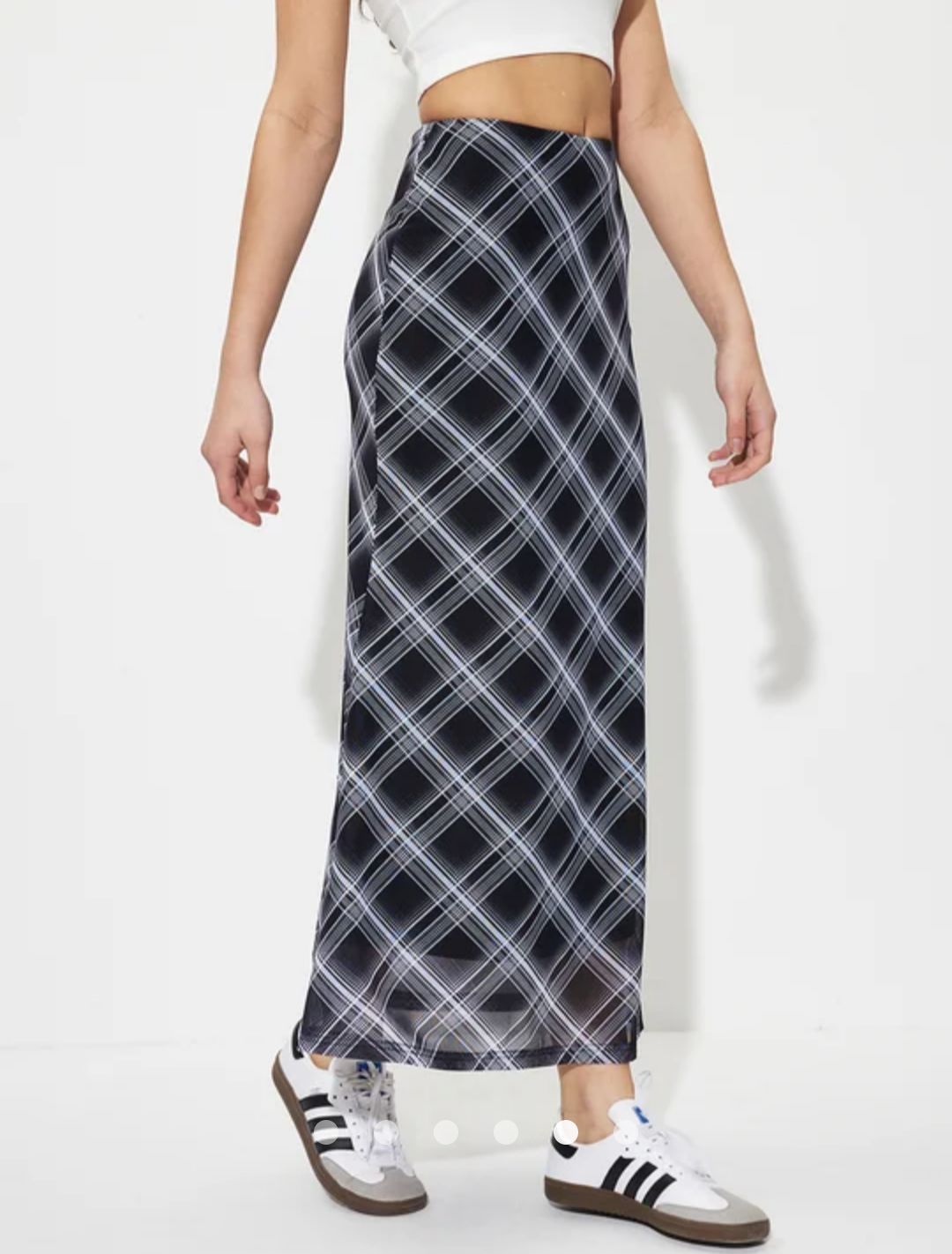Plaid Straight Skirt // Blue
