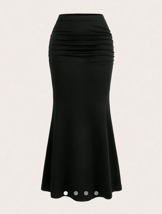 Gathered Mermaid Skirt // Black
