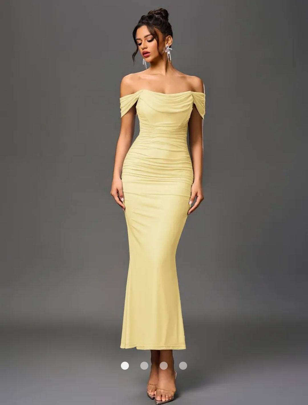 Draped Bodycon Dress // Yellow