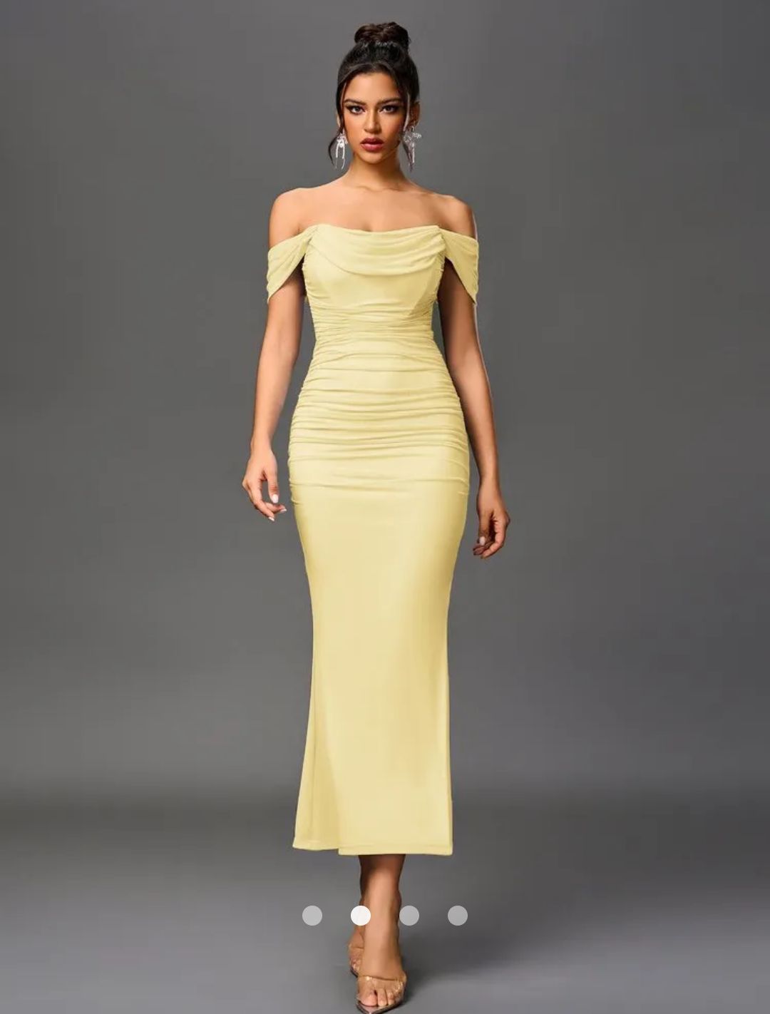 Draped Bodycon Dress // Yellow
