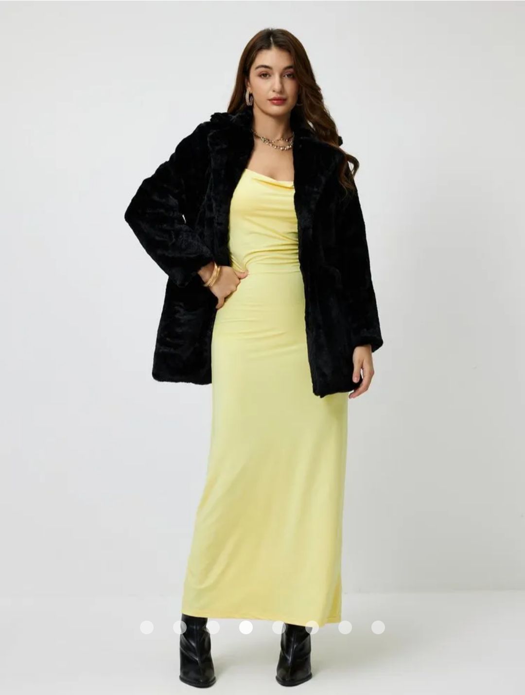 Lace Up Bodycon Dress // Yellow