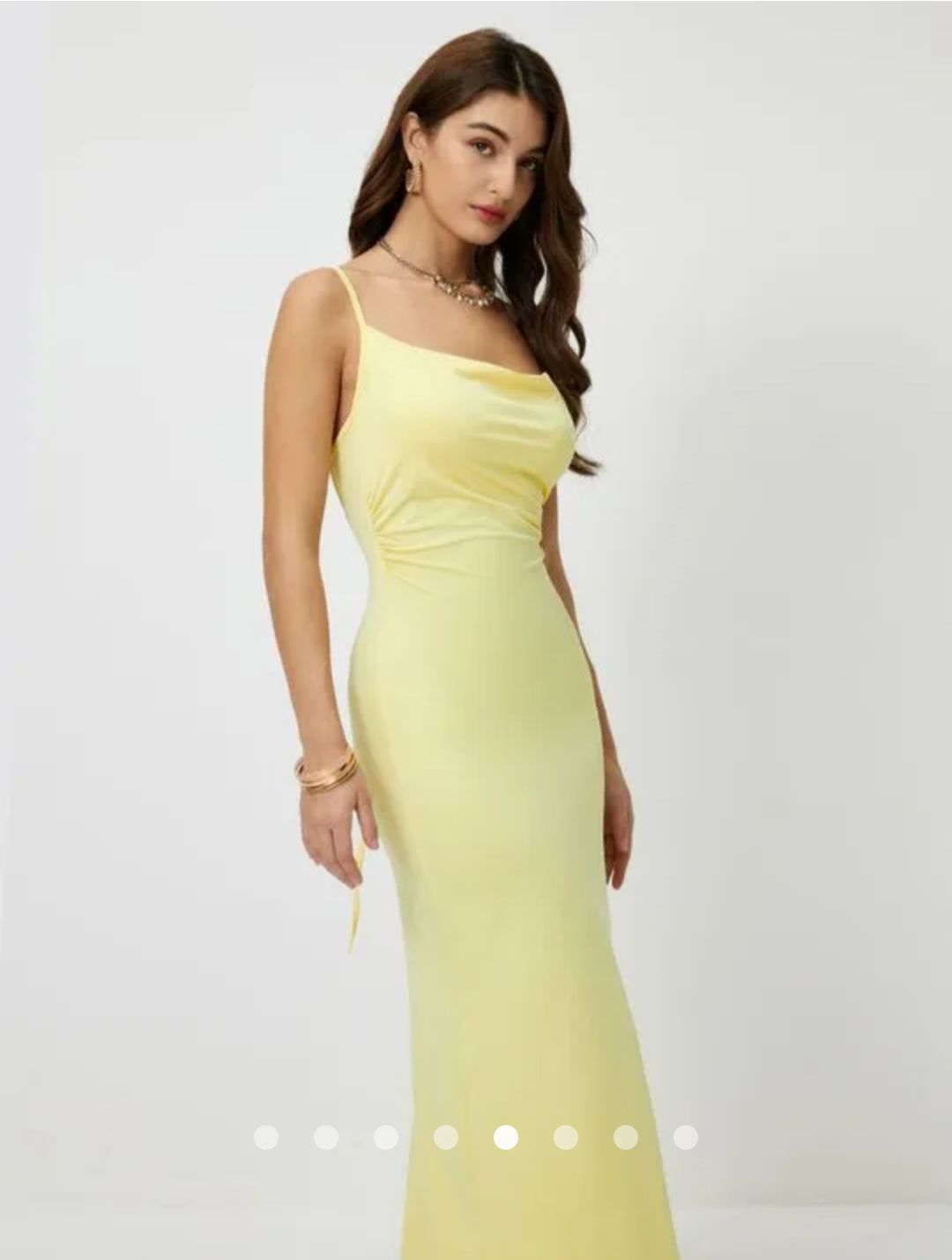 Lace Up Bodycon Dress // Yellow