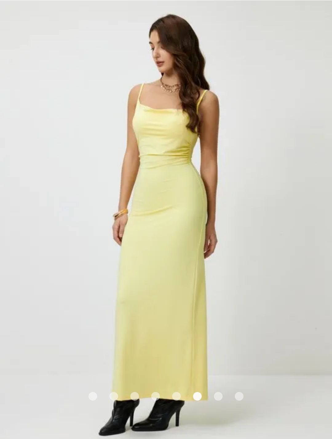 Lace Up Bodycon Dress // Yellow