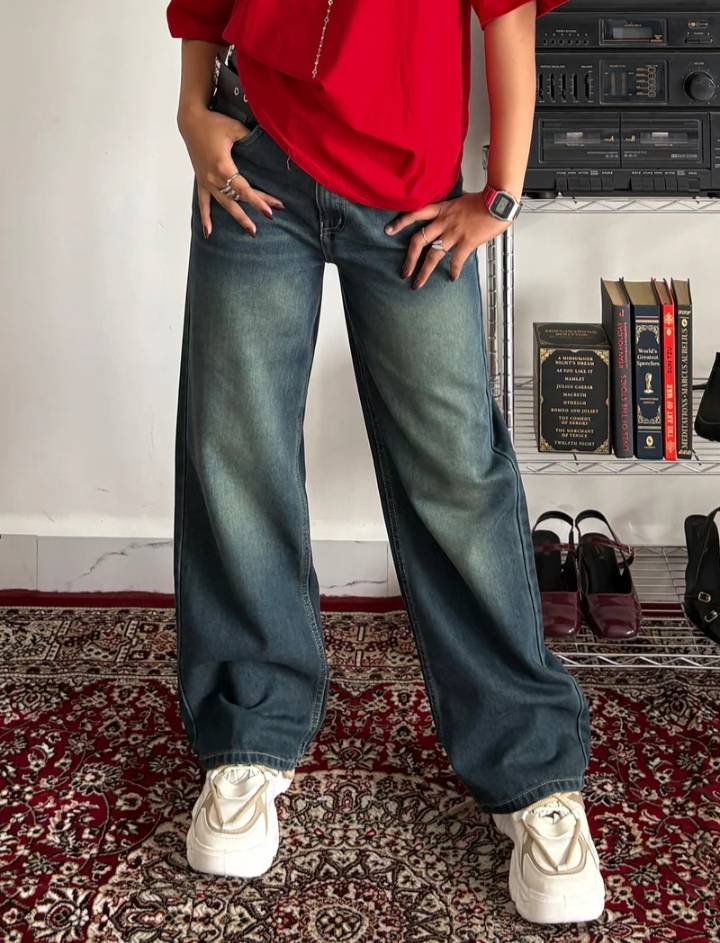 Tinted Straight Leg Jeans // Vintage Green