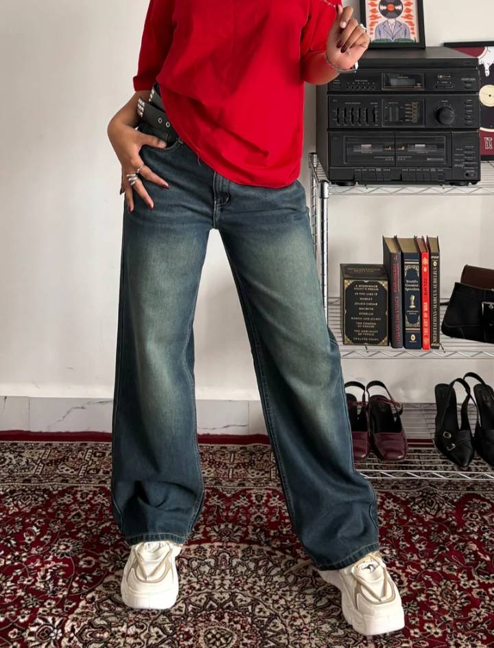 Tinted Straight Leg Jeans // Vintage Green