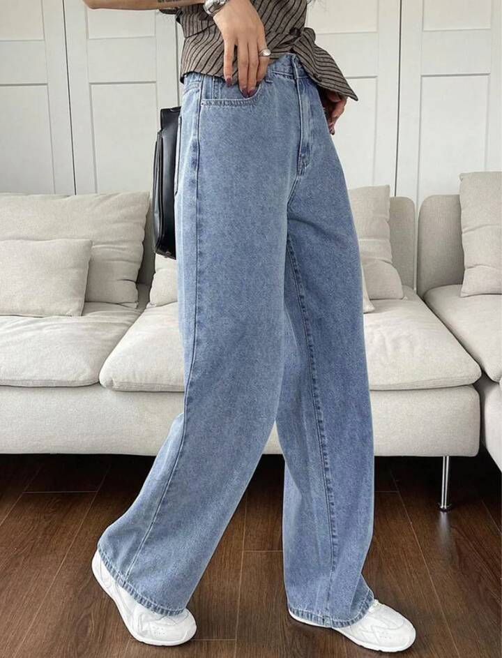 Straight Leg Jeans // Dusty Blue