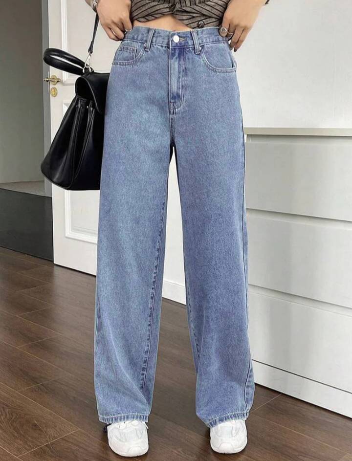 Straight Leg Jeans // Dusty Blue