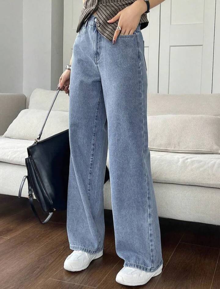 Straight Leg Jeans // Dusty Blue