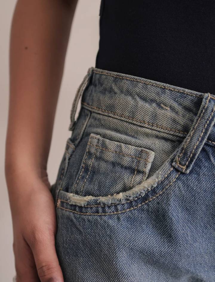 Washed Wide Leg Jeans // Airy Blue