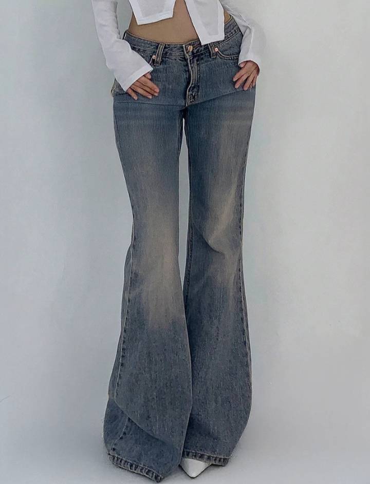 Y2K Bootcut Jeans // Ash Blue