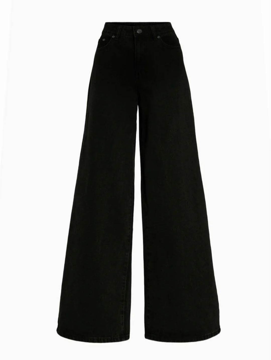 Washed Wide Leg Jeans // Black