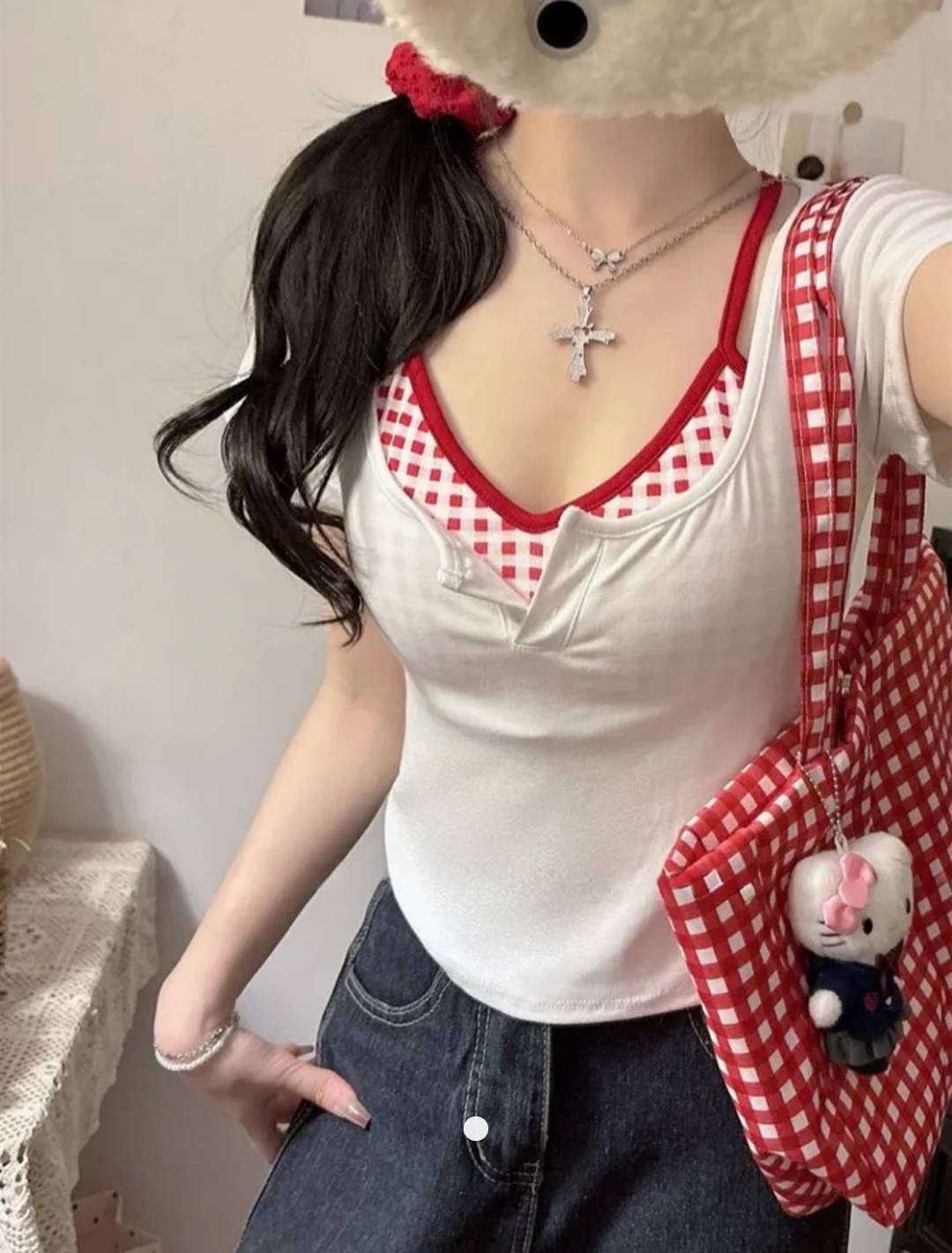 Fake 2pc Pullover T-Shirt // White