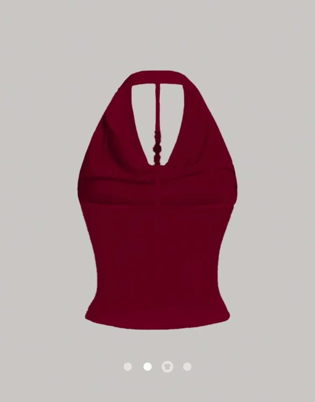 Diamonte Decor Draped Halter // Red