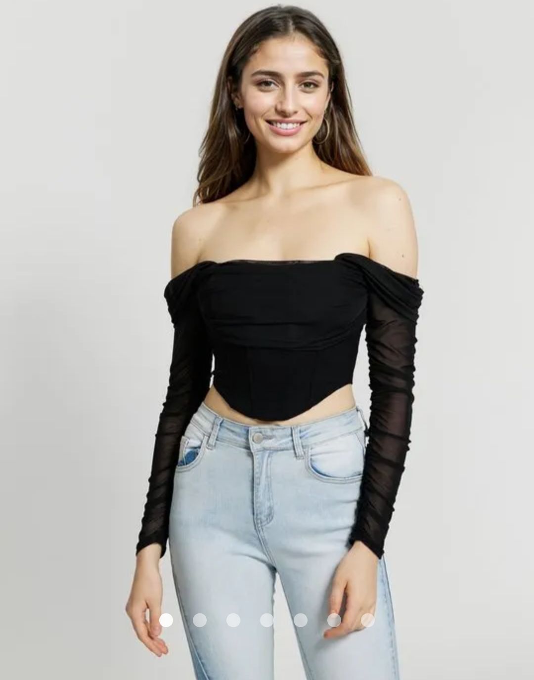 Mesh Corset Top // Black