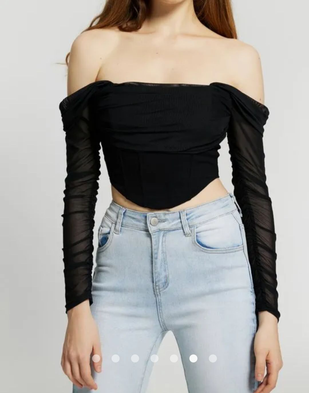 Mesh Corset Top // Black