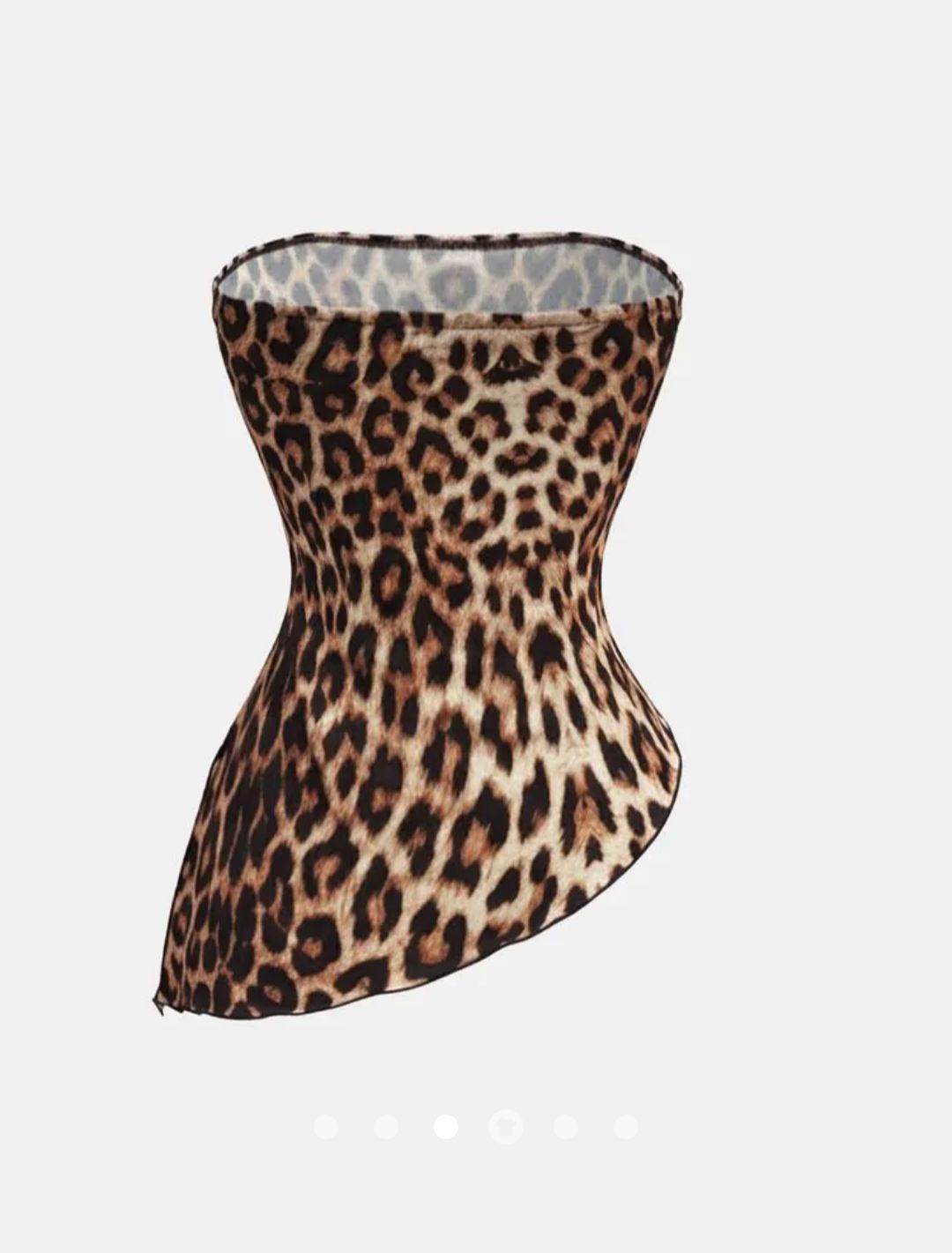 Leopard Slit Tube Top // Brown