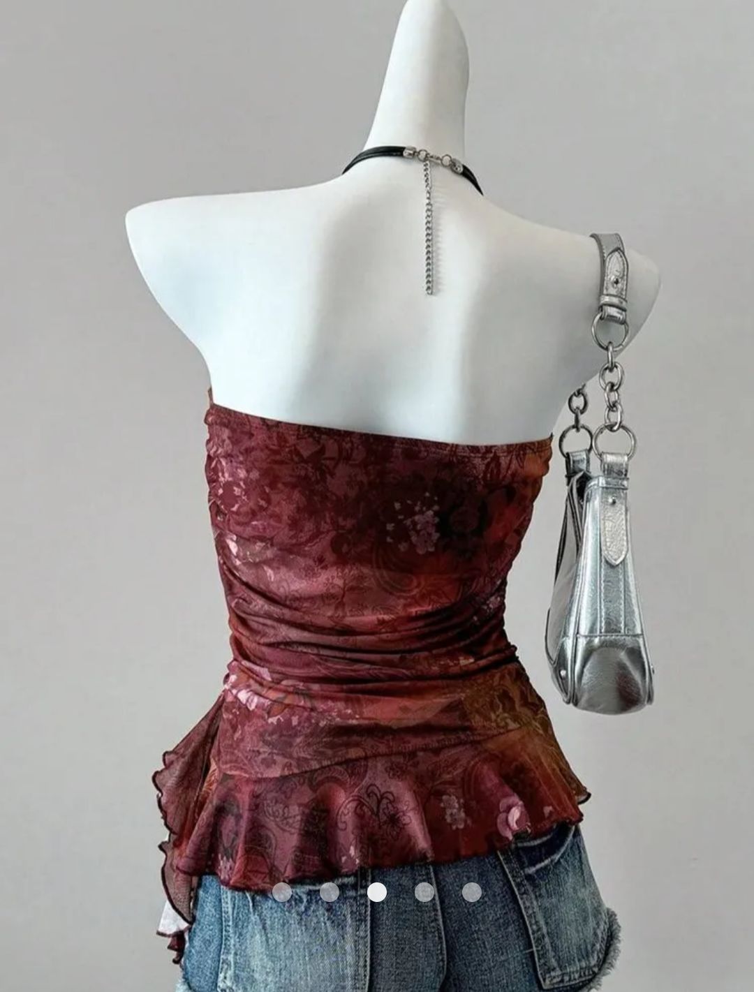Ruffle Tube Top // Maroon