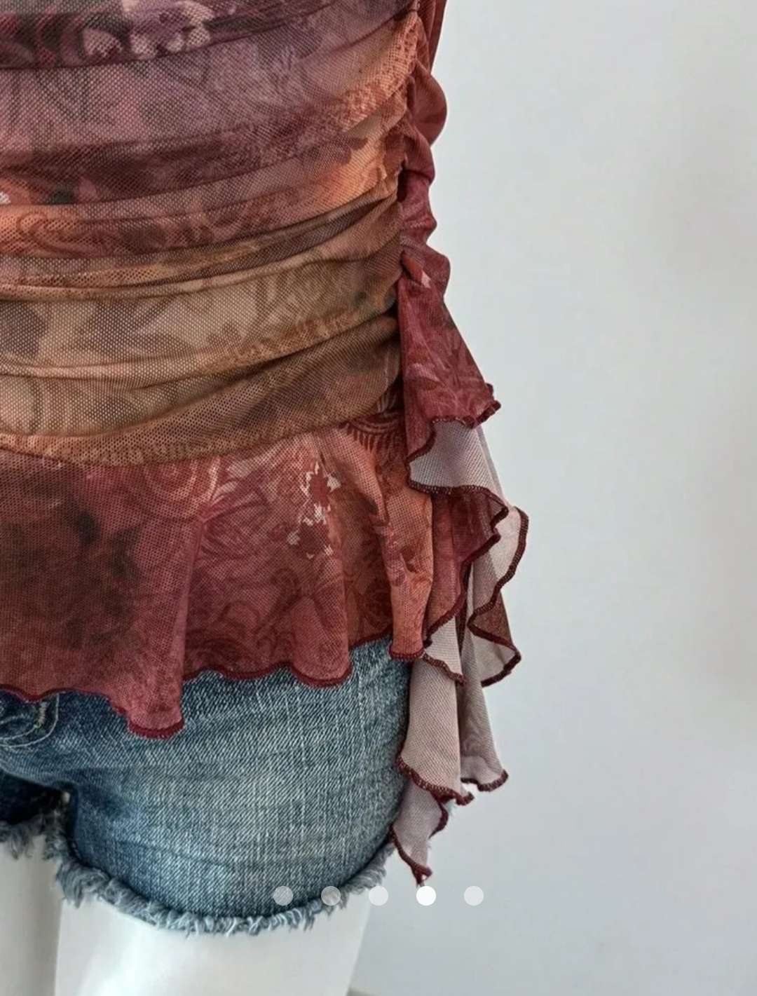 Ruffle Tube Top // Maroon