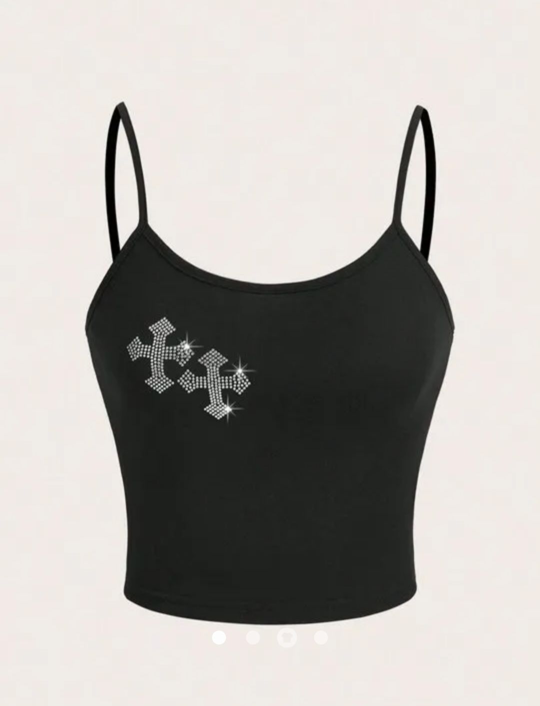 Rhinestone Cami Top // Black