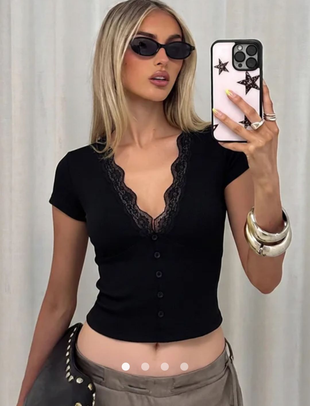 Lace Trimmed Top 003 // Black