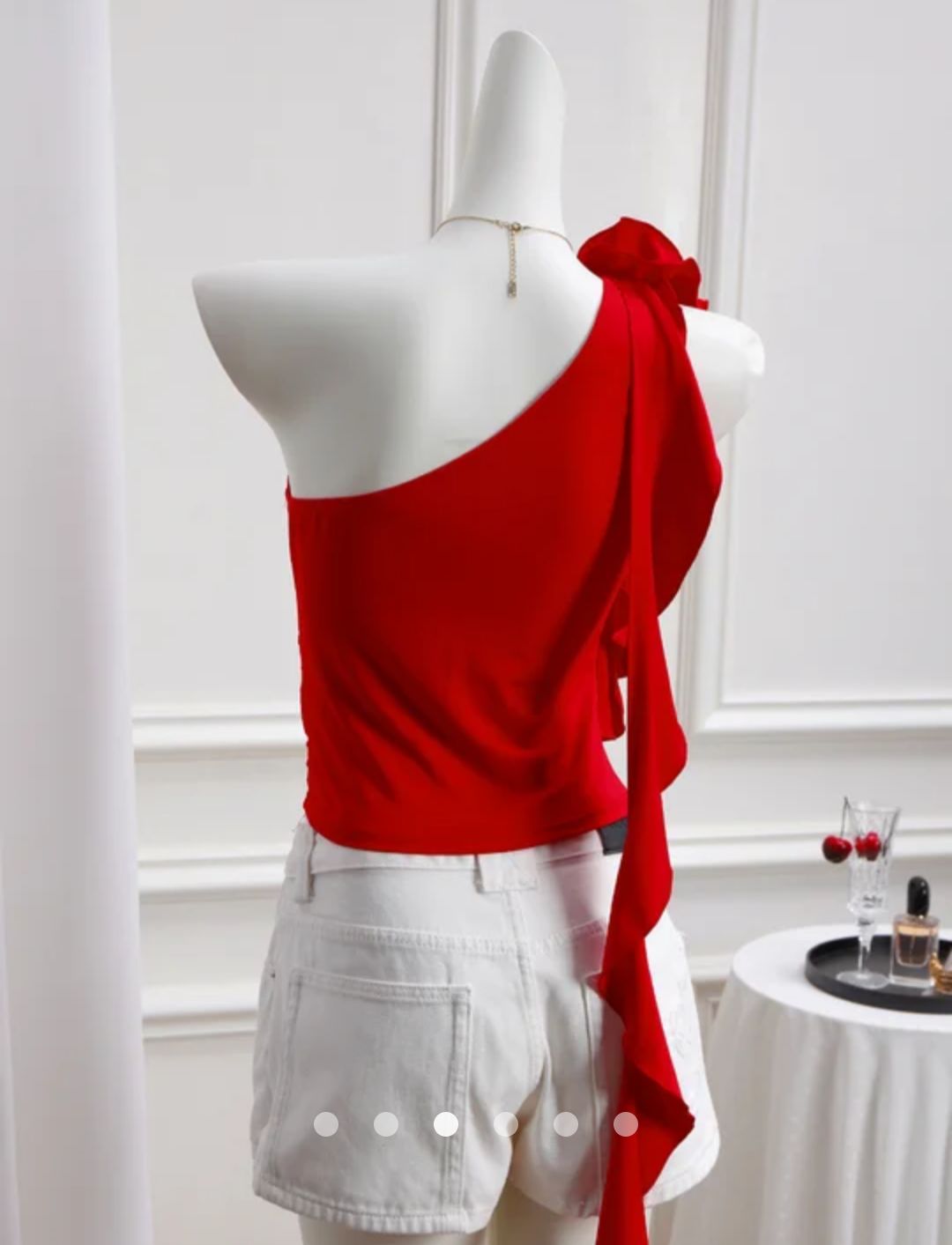 Ruffle Tank Top // Red