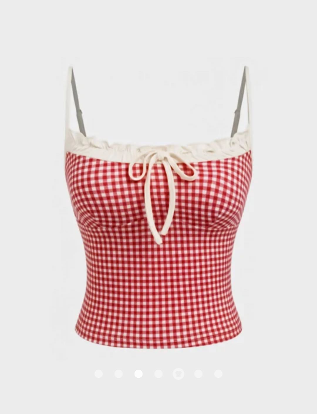 Ruffle Cami Top // Red