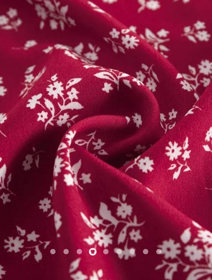 V-Neck Floral Print Dress // Red