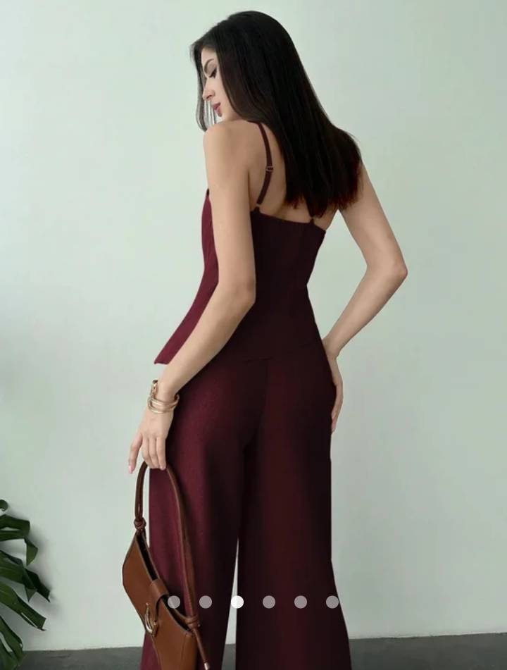 Asymmetric Co-ord Set // Burgundy